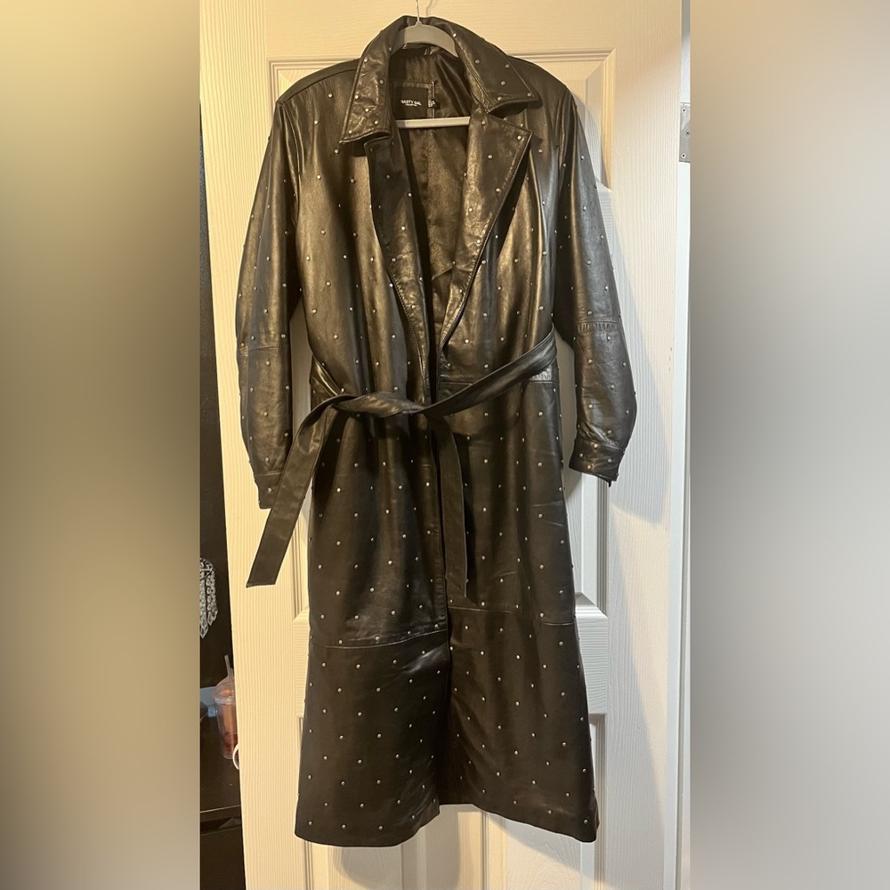 Nasty Gal Black Leather Jacket with Belt